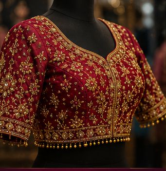 Temple Border bridal blouse style